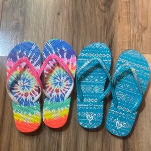 Girls Justice flip flops size 6/7